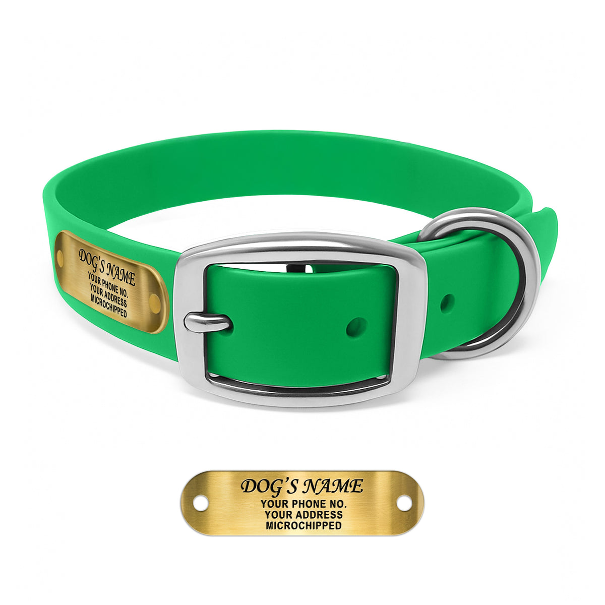 Regal Dog Products Waterproof Dog Collars with Custom Engraved Name Plate