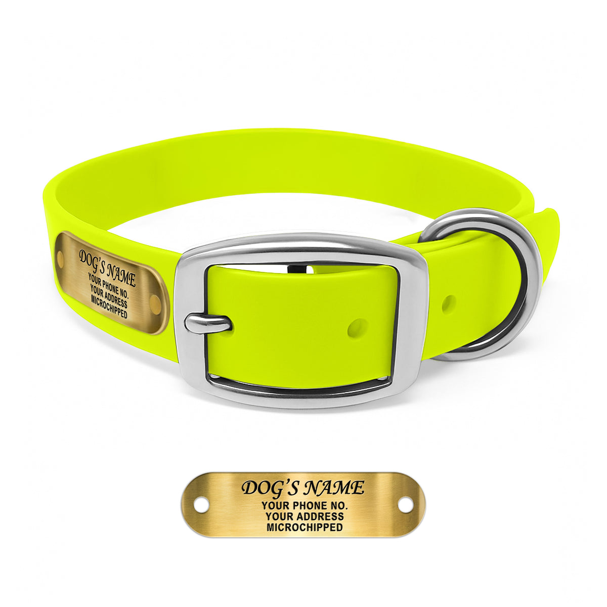 Regal Dog Products Waterproof Dog Collars with Custom Engraved Name Plate