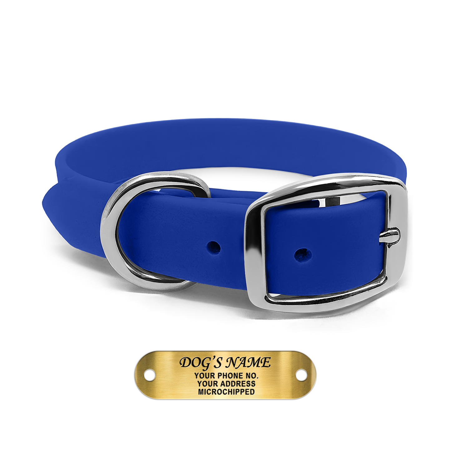 Regal Dog Products Waterproof Dog Collars with Custom Engraved Name Plate