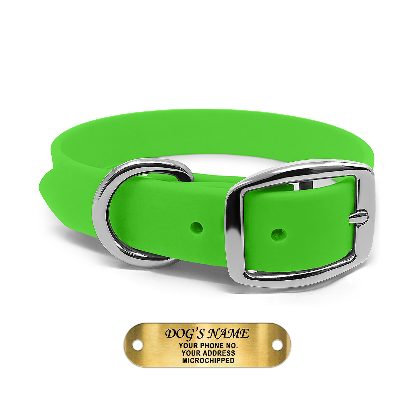 Regal Dog Products Waterproof Dog Collars with Custom Engraved Name Plate