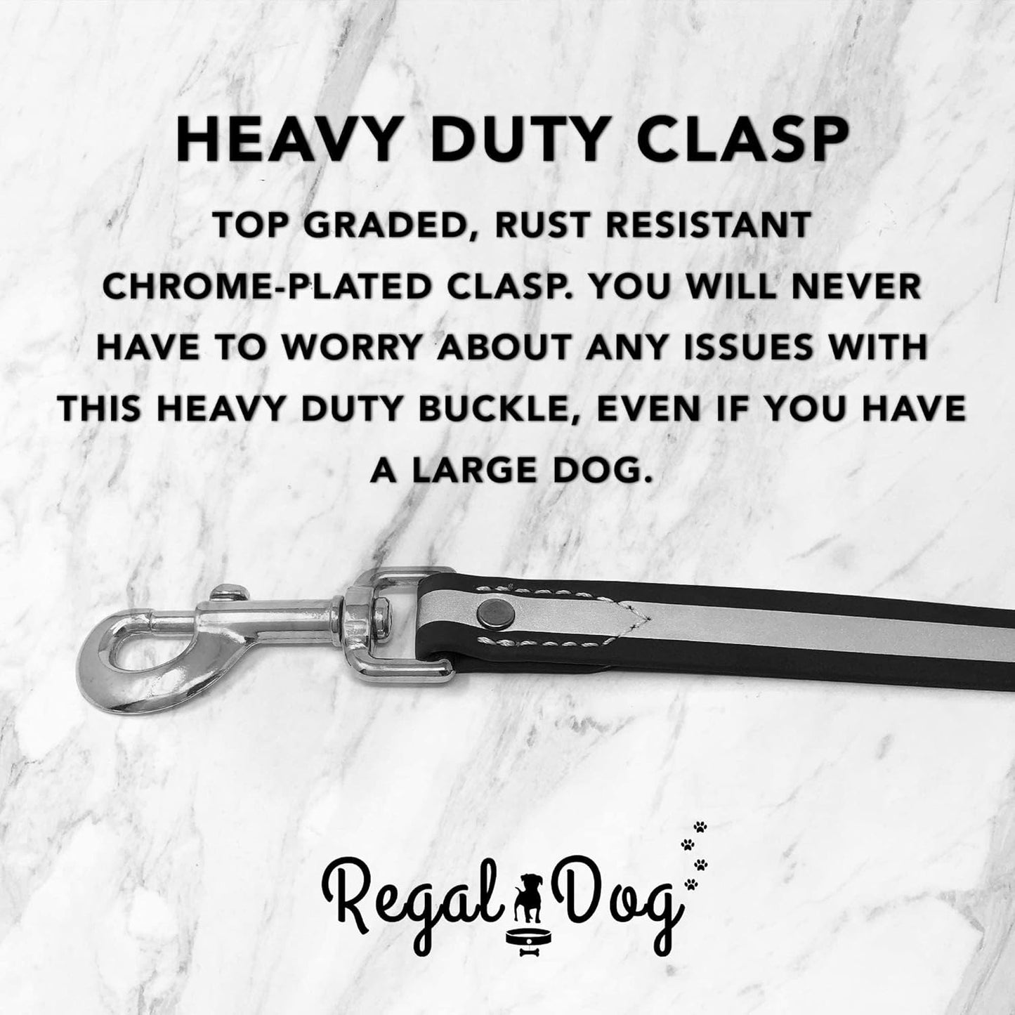 Regal Dog Products Heavy Duty Reflective Dog Collar for Small, Medium and Large Dogs