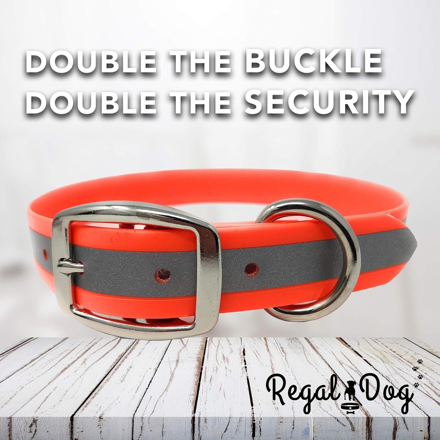 Regal Dog Products Heavy Duty Reflective Dog Collar for Small, Medium and Large Dogs