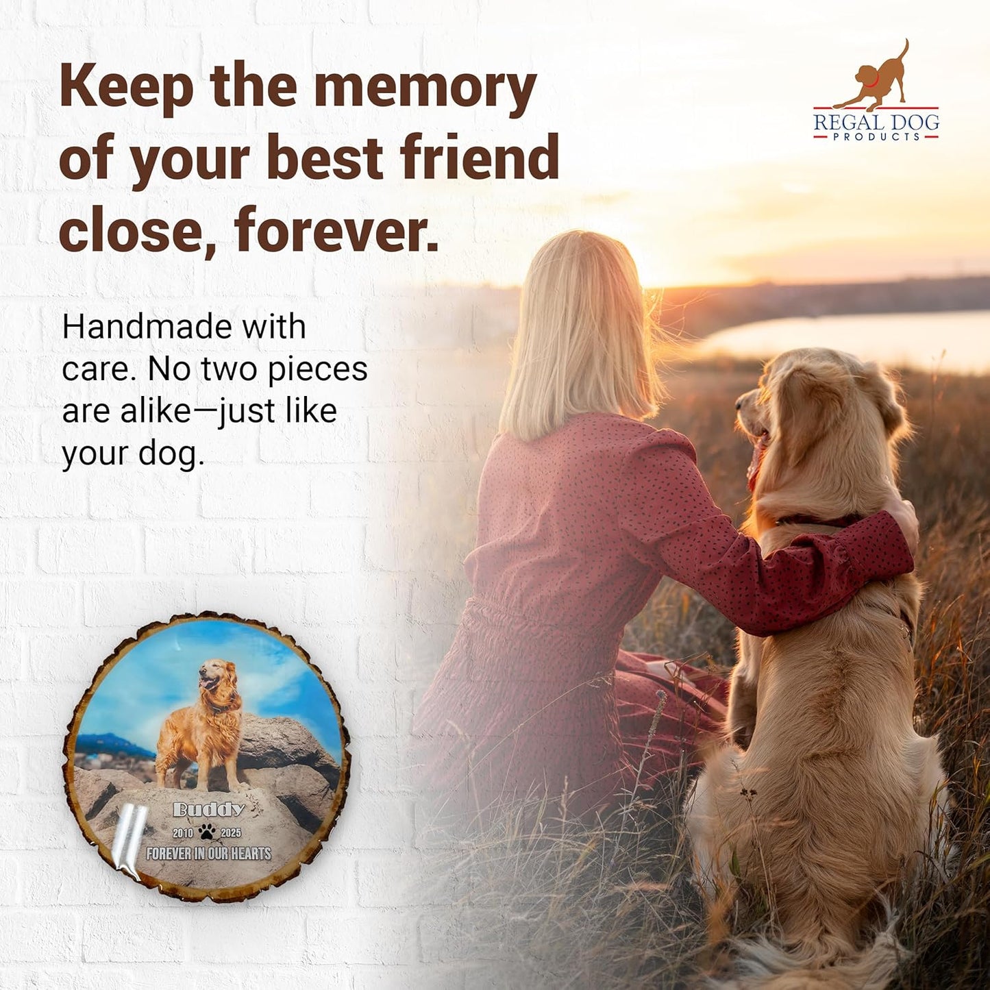 Regal Dog Products Personalized Pet Memorial Gifts for Dogs – Custom Photo Frame with Name & Dates – Thoughtful Dog Memorial, Loss of Dog Sympathy Gift, Remembrance Keepsake