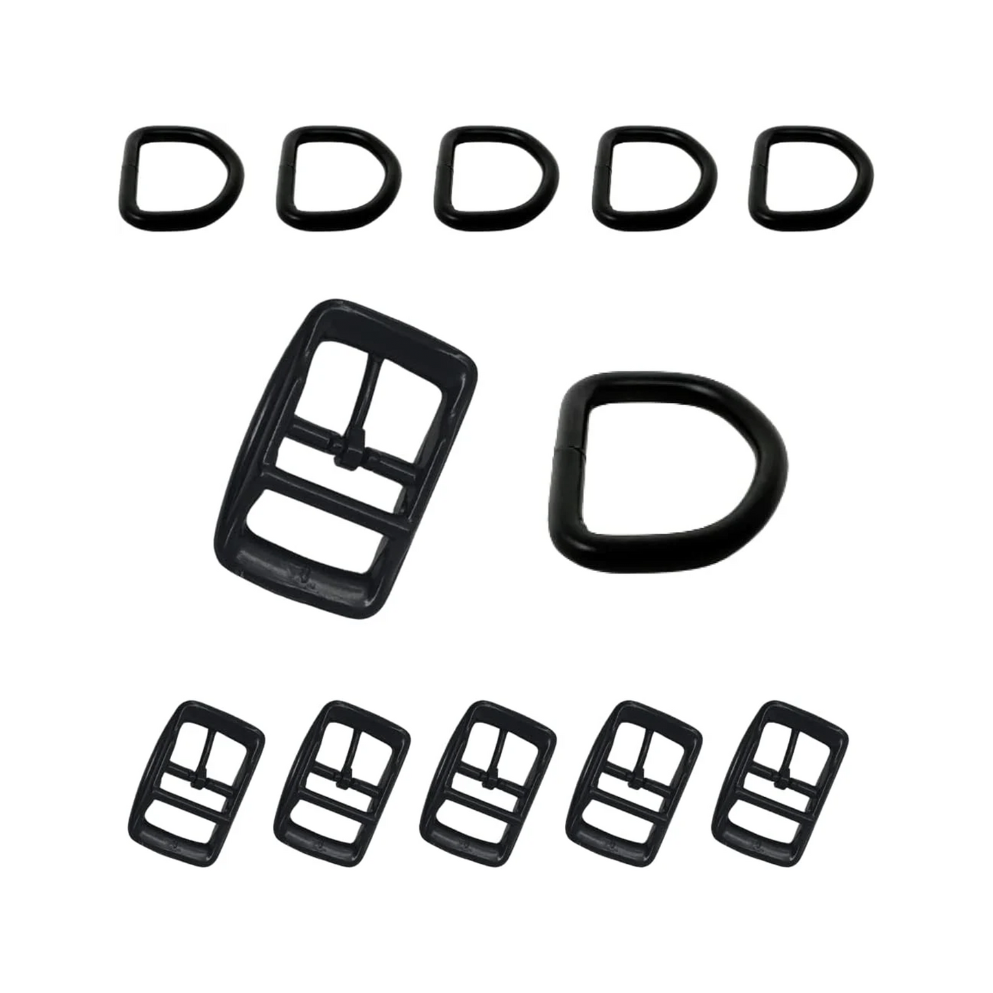 Regal Dog Products Double Bar Buckle & Matching D-Ring Set – 3/4" & 1" – Gold, Nickel & Black