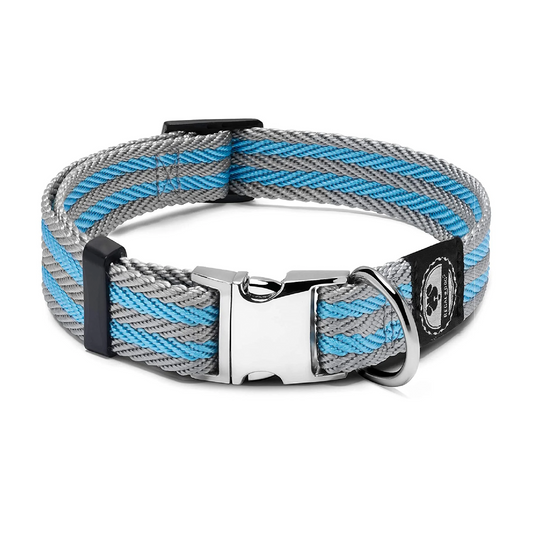 Twill Waved Dog Collar Stainless Steel Hardware