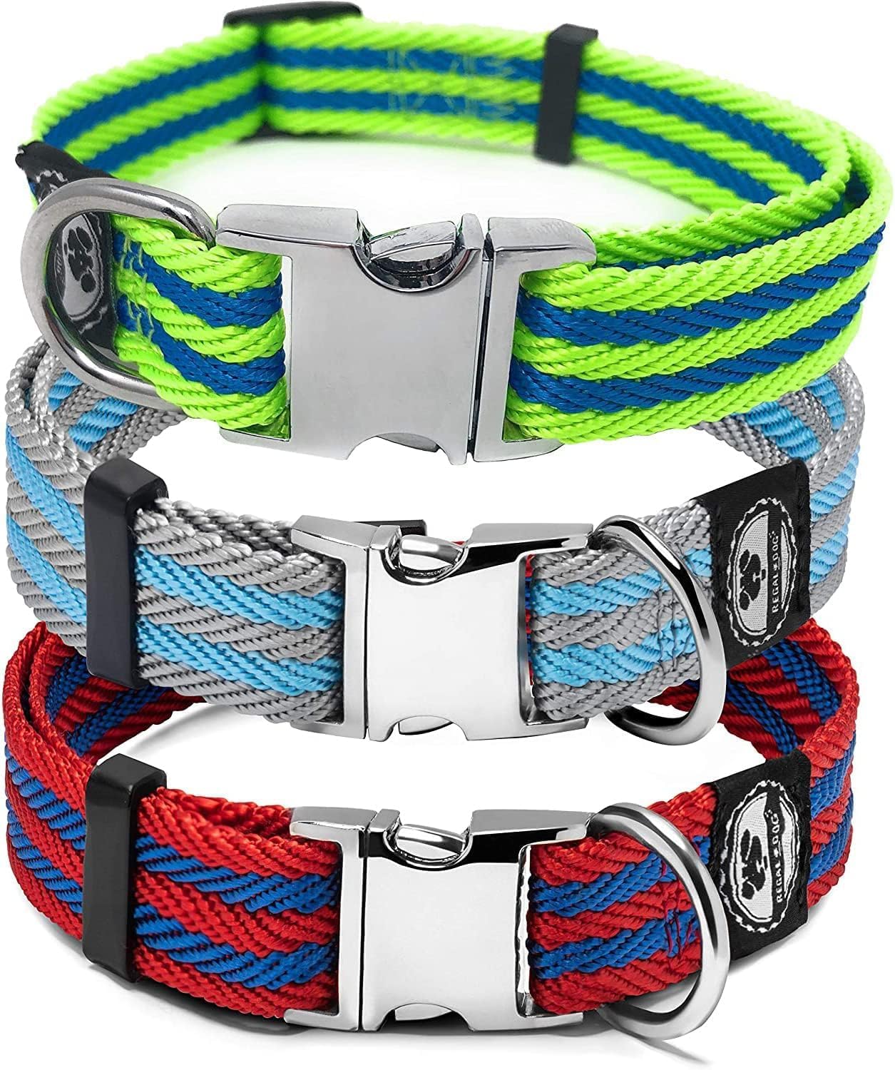 Twill Waved Dog Collar Stainless Steel Hardware