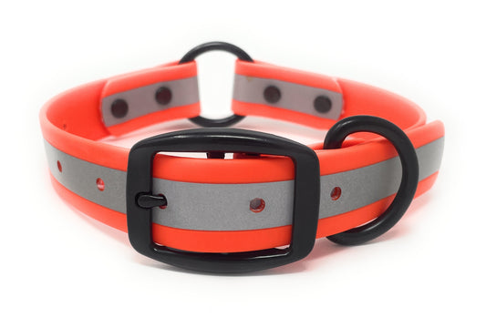 Regal Dog Products Reflective Waterproof Hunting Dog Collar with Heavy Duty Black Hardware Center Ring and Buckle
