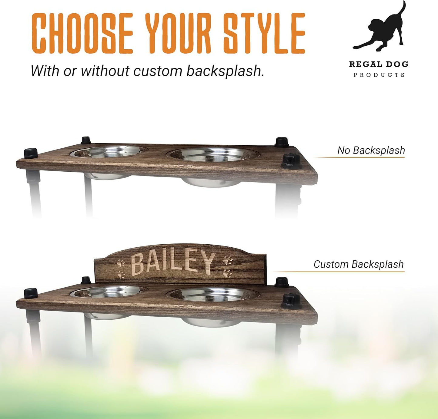 Elevated Dog Bowl Stand with Stainless Steel Bowls | Industrial Pipe Legs