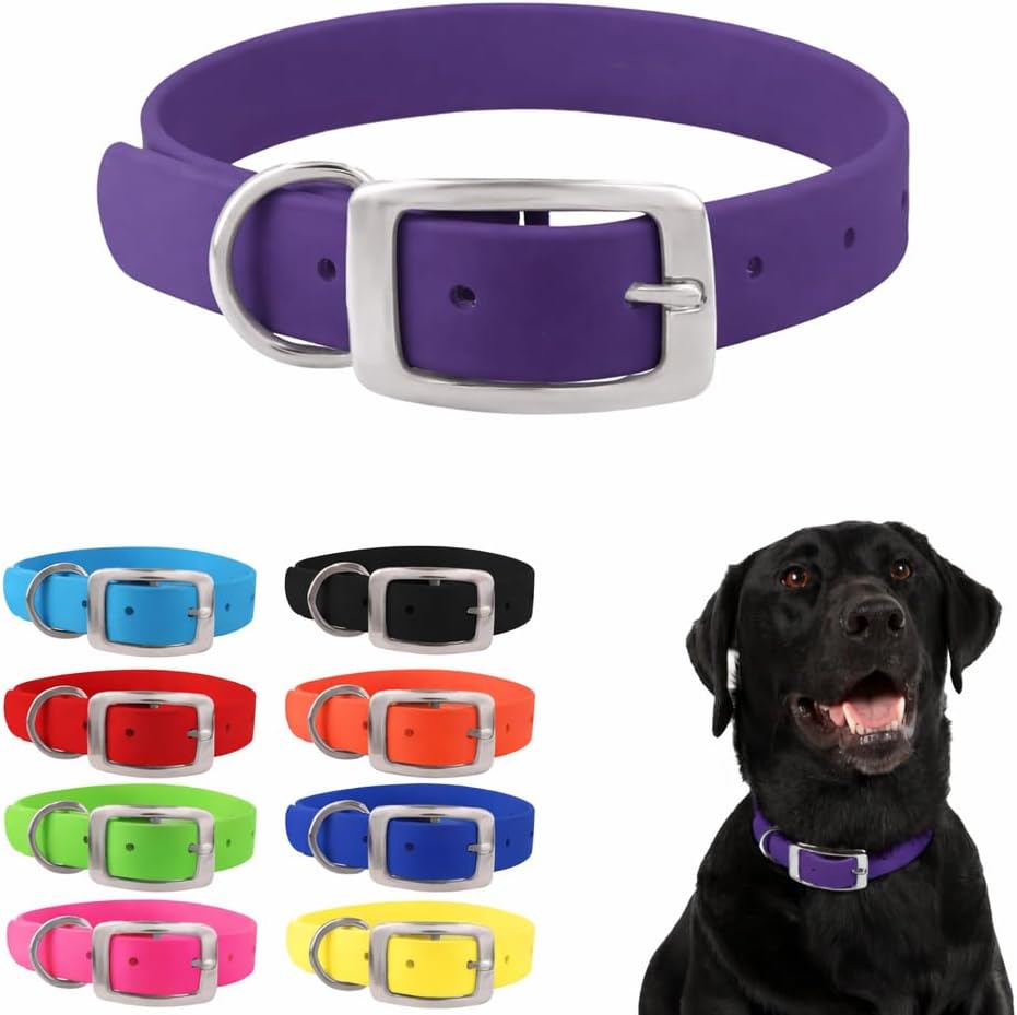 Regal Dog Products Waterproof Dog Collar - Custom Fit Vinyl-Coated Webbing Water Resistant, Double Buckle and D Ring
