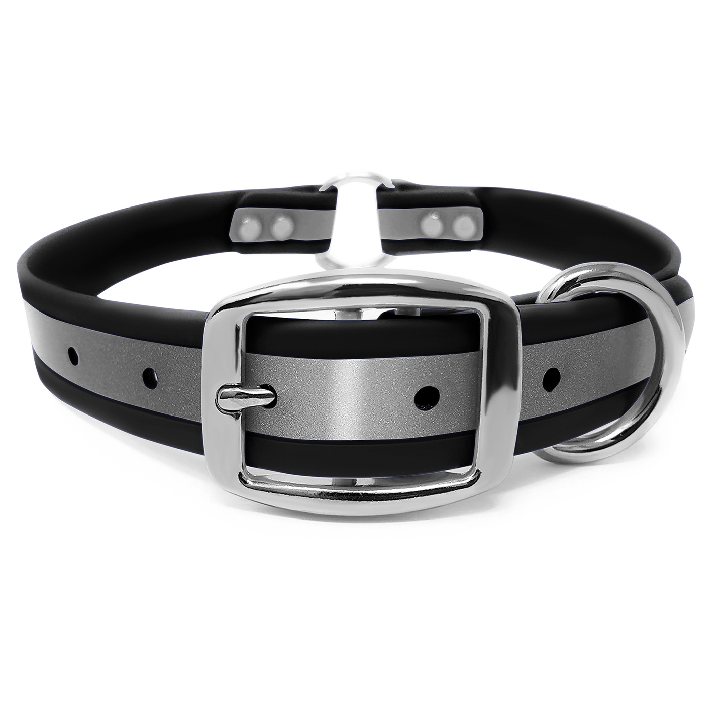 Regal Dog Products Heavy Duty Reflective Dog Collar – With Durable Metal Buckle and Center Ring