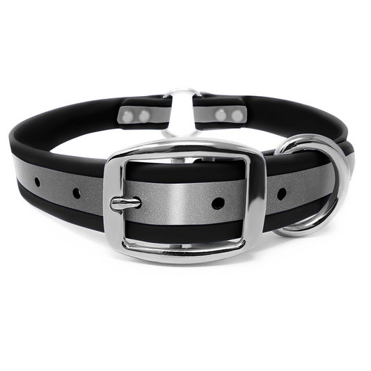 Regal Dog Products Heavy Duty Reflective Dog Collar – With Durable Metal Buckle and Center Ring