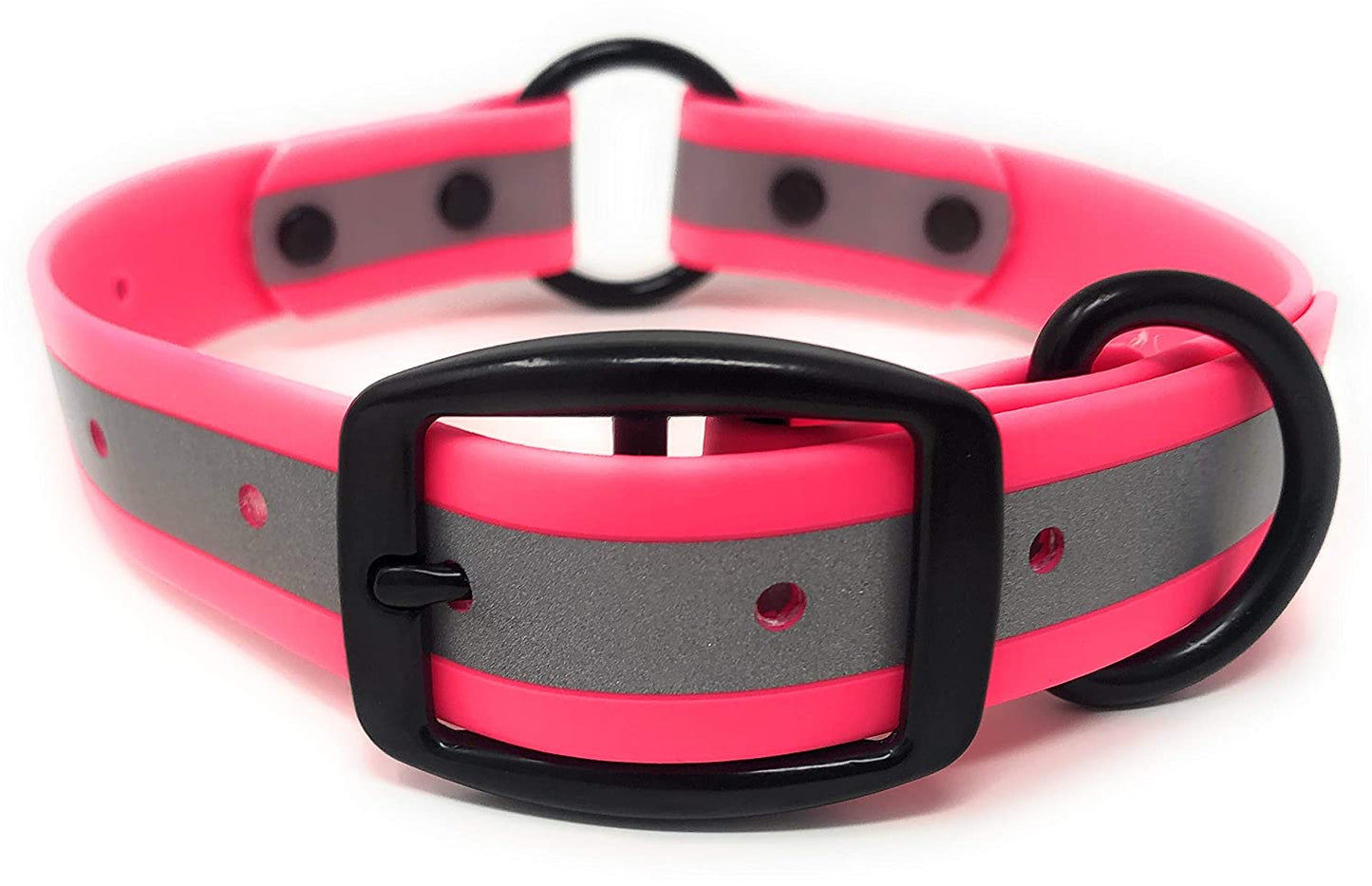 Regal Dog Products Reflective Waterproof Hunting Dog Collar with Heavy Duty Black Hardware Center Ring and Buckle